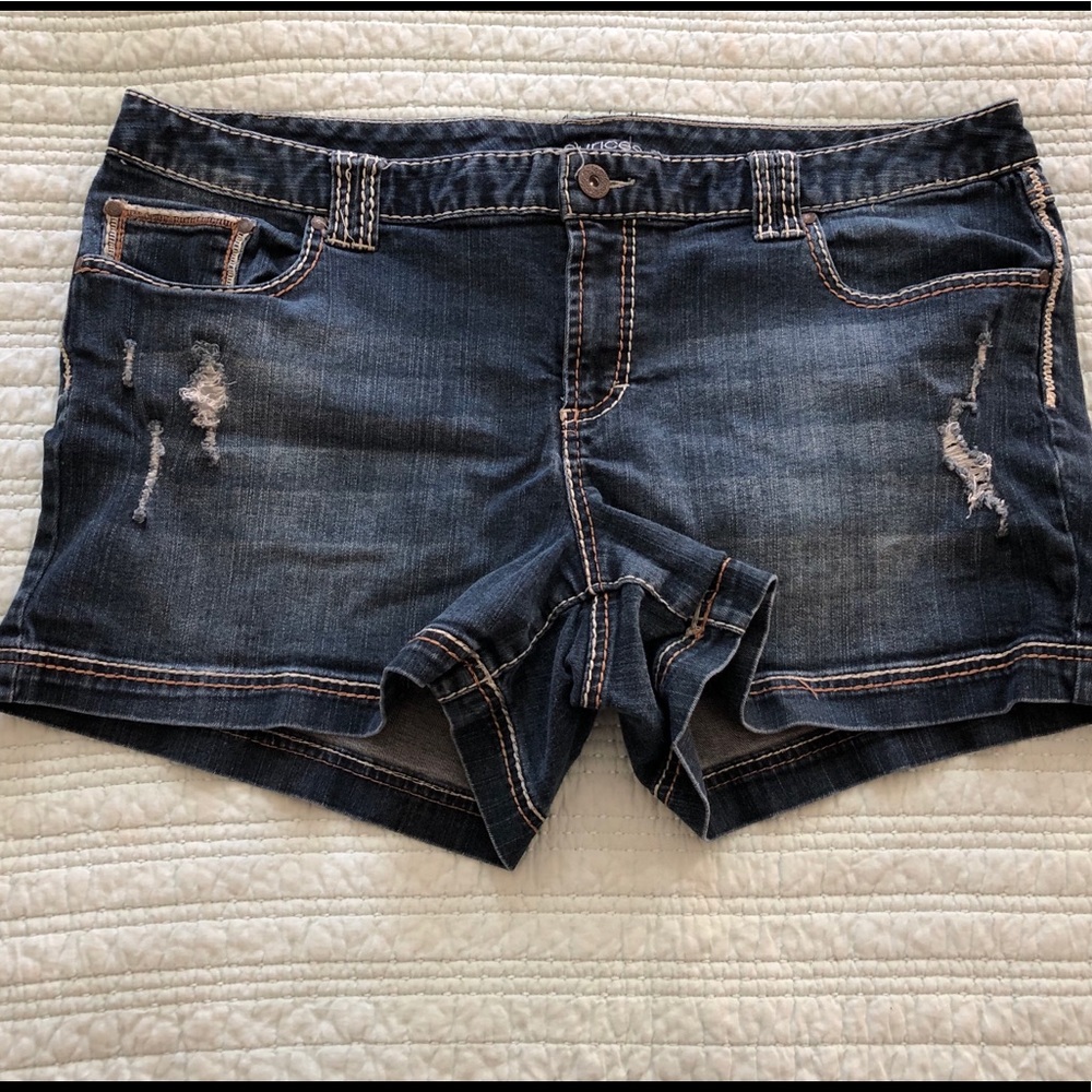 Jean shorts.